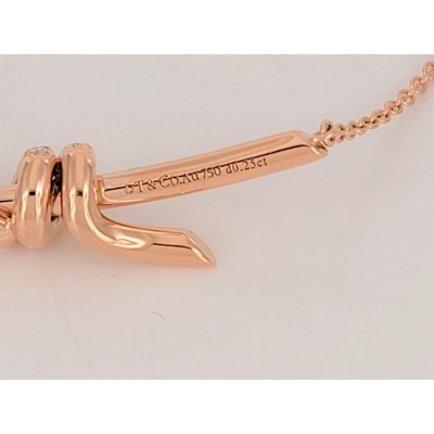 Tiffany Knot Pendant in Rose Gold with Diamonds