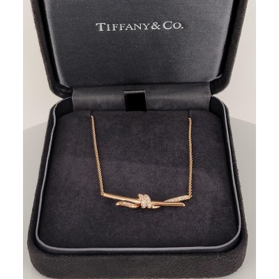 Tiffany Knot Pendant in Rose Gold with Diamonds