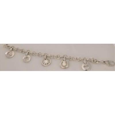 Tiffany & Co Silver Heart Sun Star Moon Horseshoe Charm Bracelet