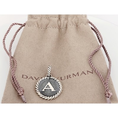 DAVID YURMAN Cable Collectibles A Initial Charm Pendant Enhancer Sterling Silver