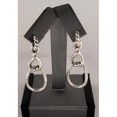 David Yurman Authentic Estate Drop Earrings 2" Silver