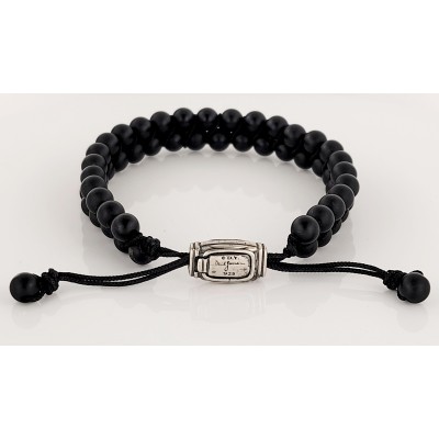 David Yurman Spiritual Two-Row Black Onyx Bracelet 6mm