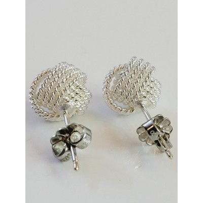 TIFFANY & CO. SILVER TWIST KNOT EARRINGS