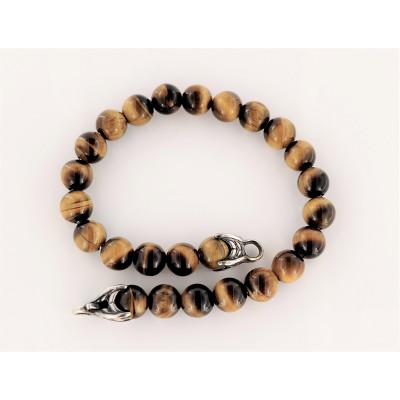 David Yurman Silver Tiger Eye Spiritual Bracelet Bead 8mm