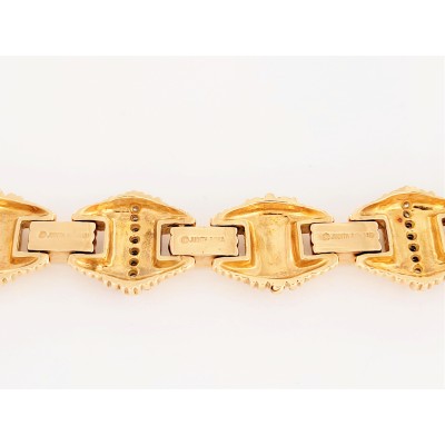 Judith Ripka 18K Yellow Gold Bracelet with diamonds 8"