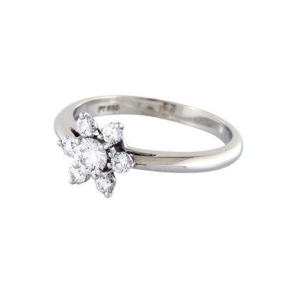 Tiffany & Co. Platinum Flower Diamond Ring