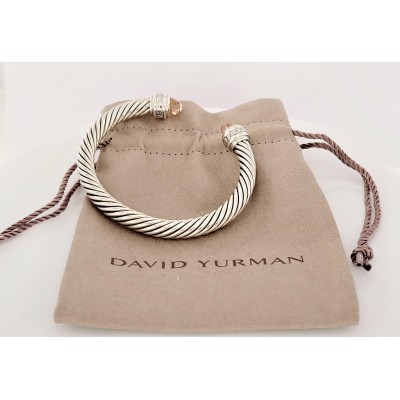 David Yurman Cable Classic Collection Bracelet with Morganite and Diamonds, 7mm