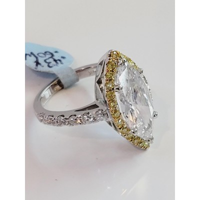 Hand Made 14K White Gold ring with Diamonds