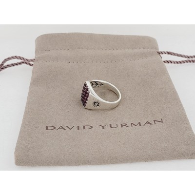 DAVID YURMAN SS MENS SIGN Pink DIAMOND RING Size 8