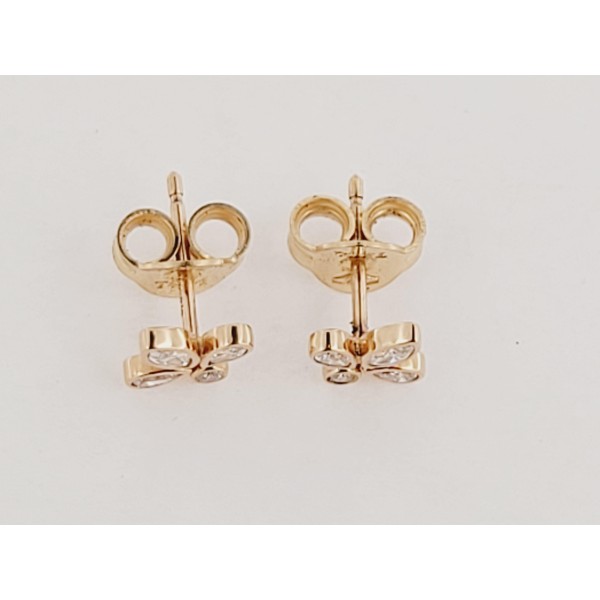 Tiffany & Co. Fleur de Lis Diamond Stud Earring in 18k Rose Gold 0.19 CTW