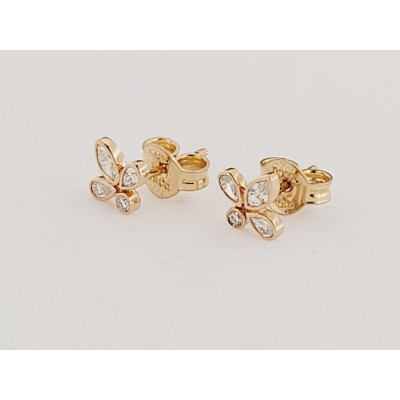 Tiffany & Co. Fleur de Lis Diamond Stud Earring in 18k Rose Gold 0.19 CTW