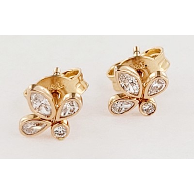 Tiffany & Co. Fleur de Lis Diamond Stud Earring in 18k Rose Gold 0.19 CTW