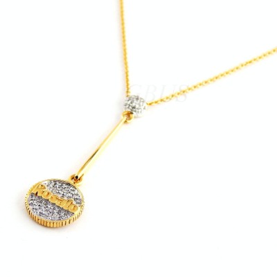 18k Yellow Gold ROSATO Women's Necklace With Signature ROSATO Diamond Pendant