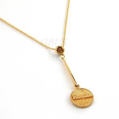 18k Yellow Gold ROSATO Women's Necklace With Signature ROSATO Diamond Pendant