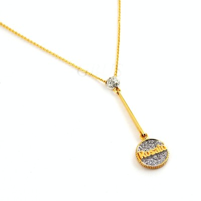 18k Yellow Gold ROSATO Women's Necklace With Signature ROSATO Diamond Pendant