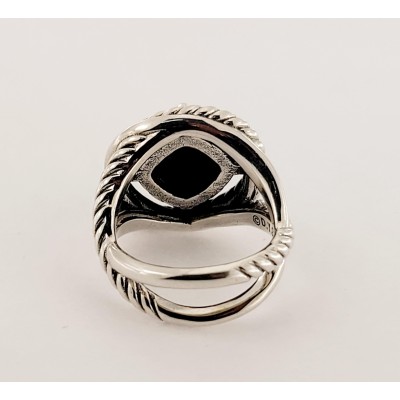 David Yurman Sterling Silver 11mm Infinity Black Onyx Ring