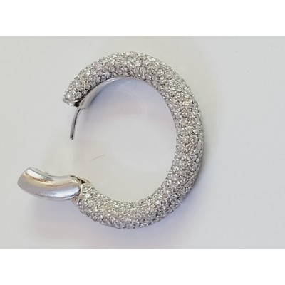 Cantamessa 18K White gold inside out Diamond Hoop Earring