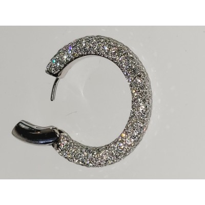 Cantamessa 18K White gold inside out Diamond Hoop Earring