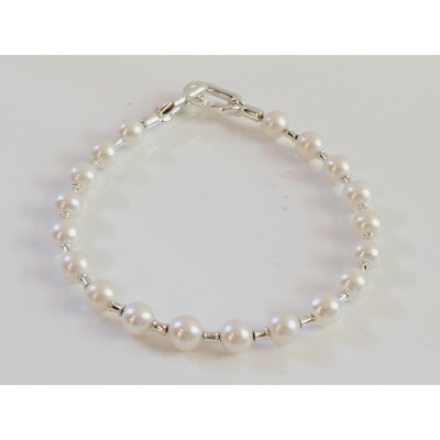 Tiffany HardWear Pearl Bracelet in Silver, 5-6 mm