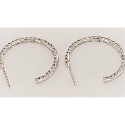 Tiffany & Co Metro Diamond Hoop Earrings in 18k White Gold Gold