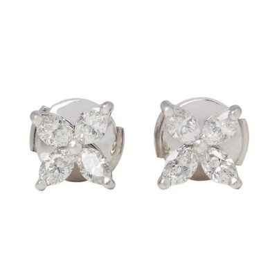 Tiffany & Co. Platinum Tiffany Victoria Diamond Stud Earrings