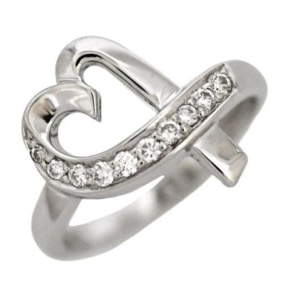 Tiffany & Co Paloma Picasso 18k White Gold Loving Heart Diamond Ring