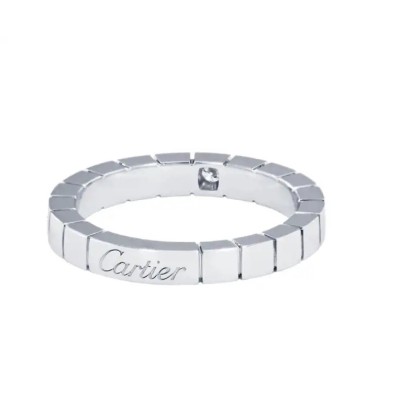 Cartier 18 Karat White Gold and Diamond Lanieres Ring