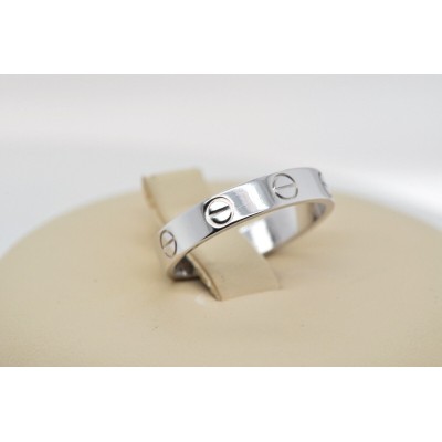 Cartier love 18K White gold wedding ring Size 51 wide 3.6mm