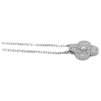 Van Cleef & Arpels Alhambra Diamond White Gold Pendant Necklace