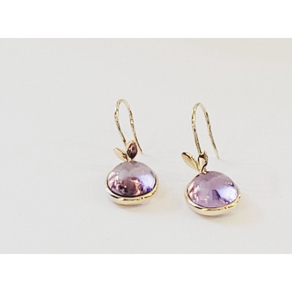 Tiffany & Co. 18k Yellow Gold Paloma Picasso Olive Leaf Amethyst Drop Earrings