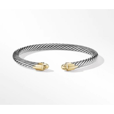 David Yurman Empire Cable Bracelet with 18K Yellow Gold Domes