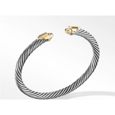 David Yurman Empire Cable Bracelet with 18K Yellow Gold Domes