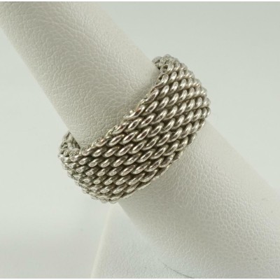 Tiffany & Co. Sterling Silver Somerset Mesh Weave Ring