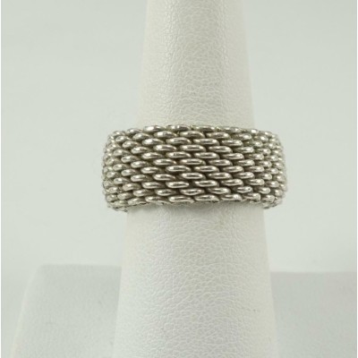 Tiffany & Co. Sterling Silver Somerset Mesh Weave Ring