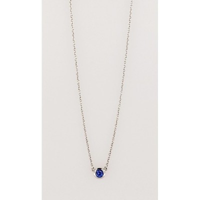 Elsa Peretti Color by the Yard Pendant in Platinum with a Sapphire