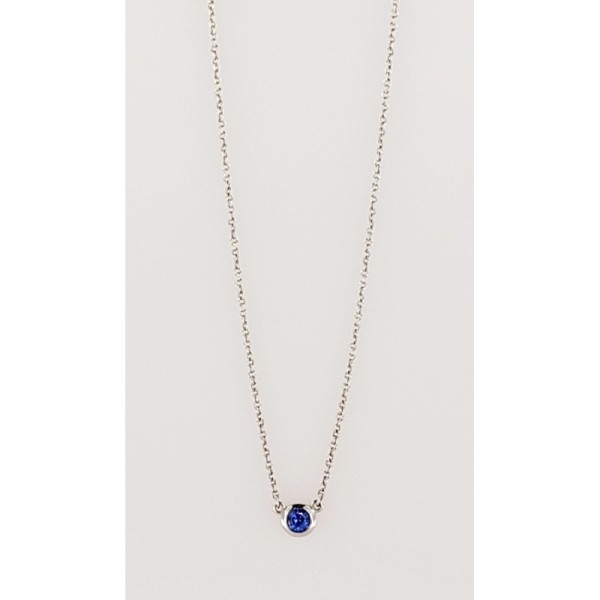 Elsa Peretti Color by the Yard Pendant in Platinum with a Sapphire