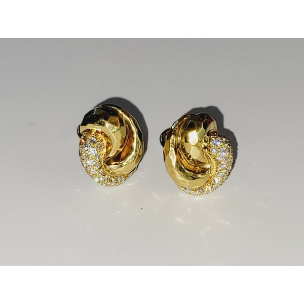 Henry Dunay Diamond and Gold Knot Earrings