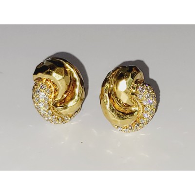 Henry Dunay Diamond and Gold Knot Earrings