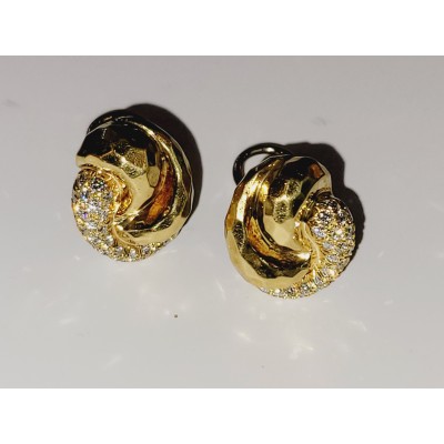 Henry Dunay Diamond and Gold Knot Earrings