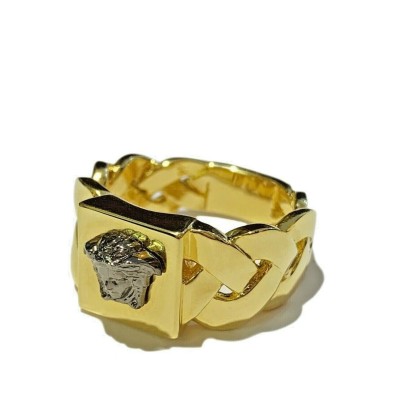 Versace Gold Tone Medusa Ring