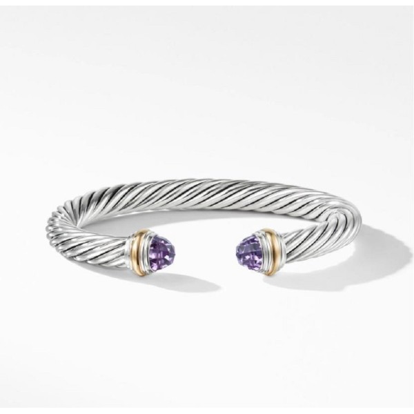 David Yurman Cable Classics Bracelet With Amethyst & 14K Yellow Gold