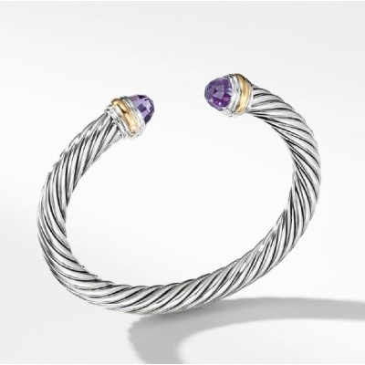 David Yurman Cable Classics Bracelet With Amethyst & 14K Yellow Gold