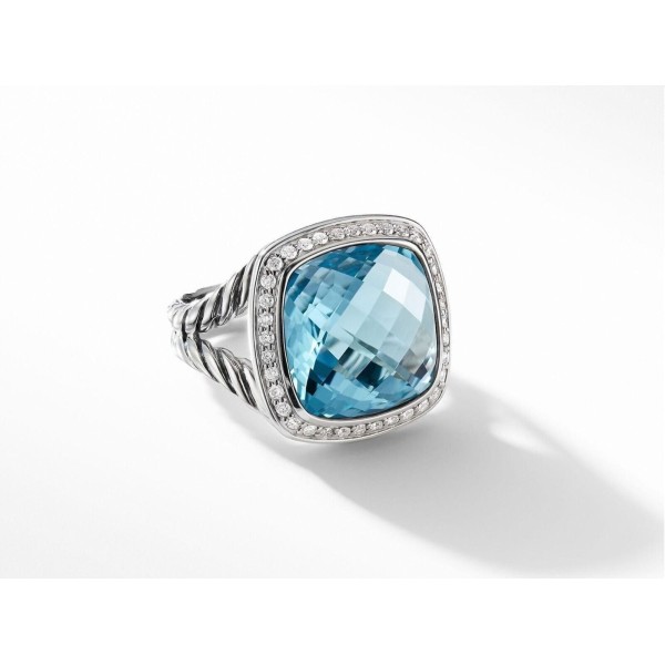 David yurman ring blue topas with diamond Size 6.75