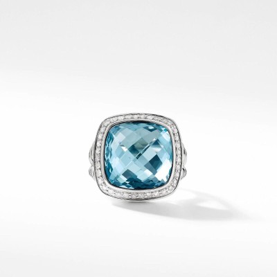 David yurman ring blue topas with diamond Size 6.75