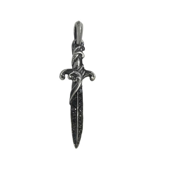 David Yurman Sterling Silver & Black Diamond Dagger Enhancer