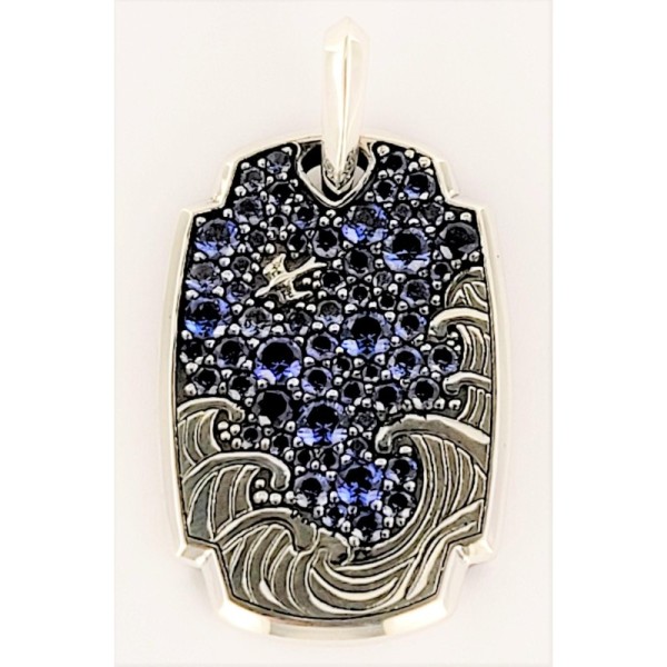 DAVID YURMAN Waves Silver Sapphire Pendant