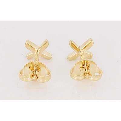 Tiffany& co Cross Kiss  Earring in 18K Yellow Gold