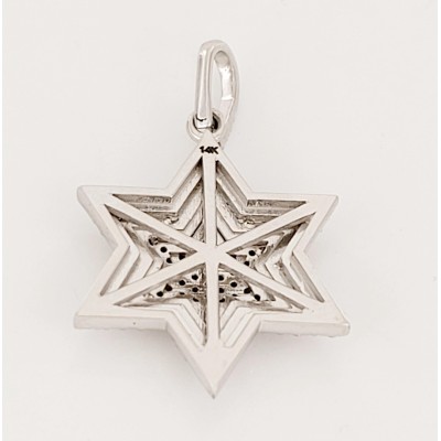 Star Shape  Pendant in 14 k white Gold  with Diamonds