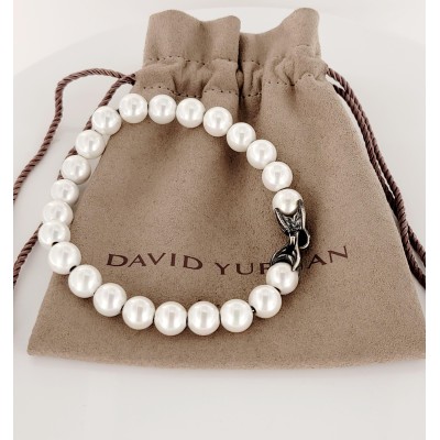 David Yurman Spiritual freshwater pearl beaded  bracelet in Sterling Silver