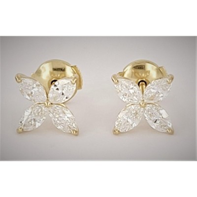 Tiffany Victoria Diamond Earrings in 18K Yellow Gold Medium